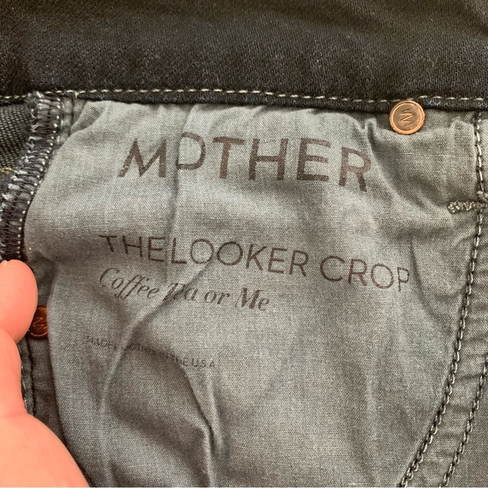 Mother The Looker Crop Coffee, Tea or Me Wash Jeans Size 25 - Picture 4 of 11